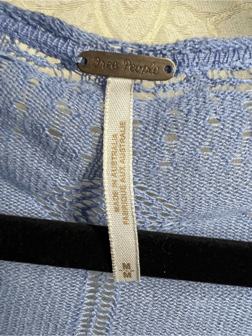 Free People Baby Blue Openwork Knit Top - Picture 3 of 5